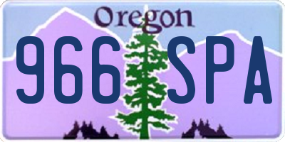 OR license plate 966SPA