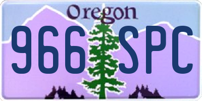 OR license plate 966SPC