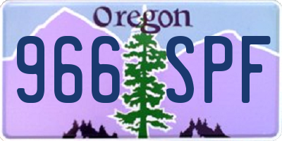 OR license plate 966SPF