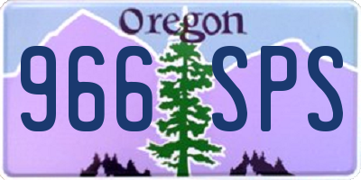 OR license plate 966SPS