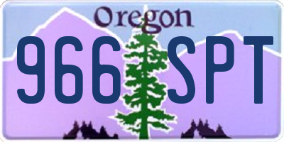 OR license plate 966SPT