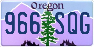 OR license plate 966SQG