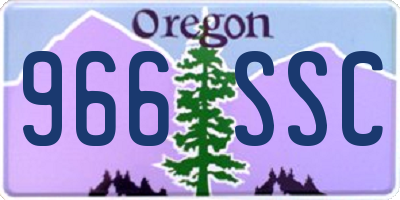 OR license plate 966SSC