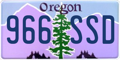 OR license plate 966SSD