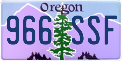 OR license plate 966SSF