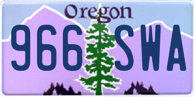 OR license plate 966SWA