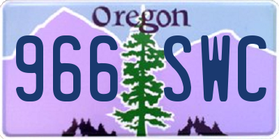 OR license plate 966SWC