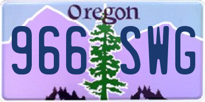 OR license plate 966SWG