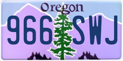 OR license plate 966SWJ