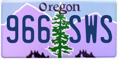 OR license plate 966SWS