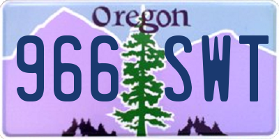 OR license plate 966SWT