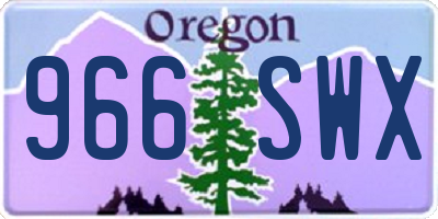 OR license plate 966SWX