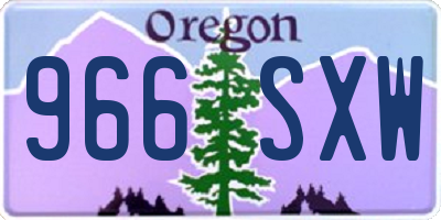 OR license plate 966SXW