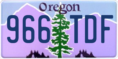 OR license plate 966TDF