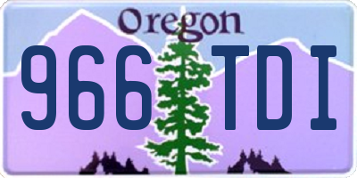 OR license plate 966TDI