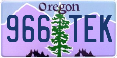 OR license plate 966TEK