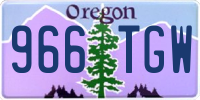OR license plate 966TGW