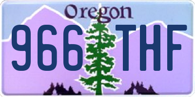 OR license plate 966THF