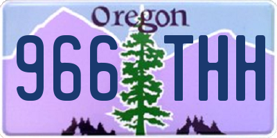 OR license plate 966THH