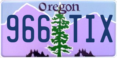 OR license plate 966TIX