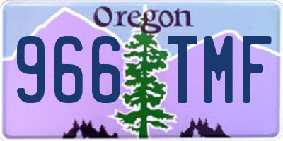 OR license plate 966TMF