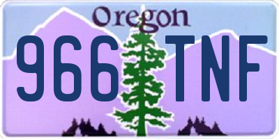 OR license plate 966TNF