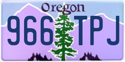 OR license plate 966TPJ