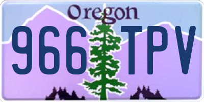 OR license plate 966TPV