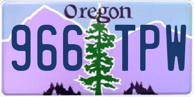 OR license plate 966TPW