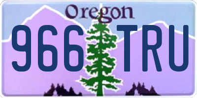 OR license plate 966TRU