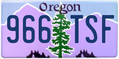 OR license plate 966TSF
