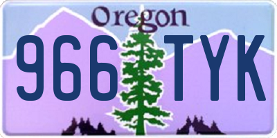 OR license plate 966TYK