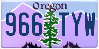 OR license plate 966TYW