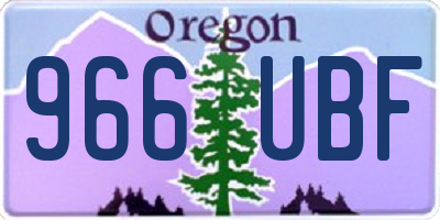 OR license plate 966UBF