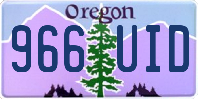 OR license plate 966UID
