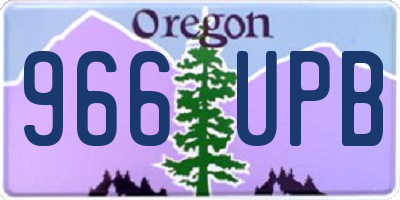 OR license plate 966UPB