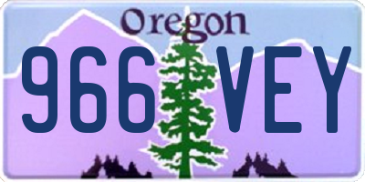 OR license plate 966VEY