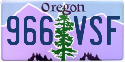 OR license plate 966VSF