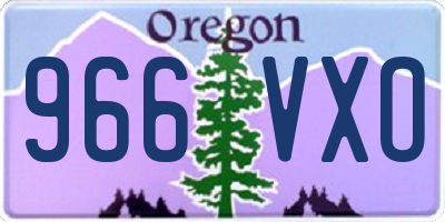 OR license plate 966VXO