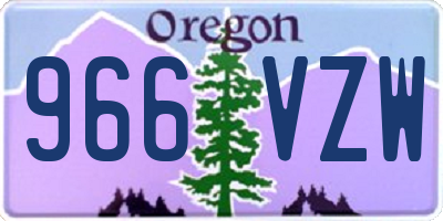 OR license plate 966VZW
