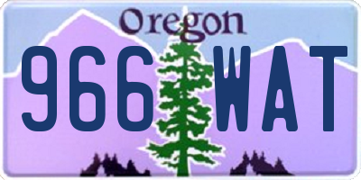 OR license plate 966WAT