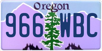 OR license plate 966WBC
