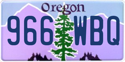OR license plate 966WBQ