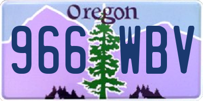 OR license plate 966WBV