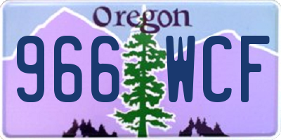 OR license plate 966WCF