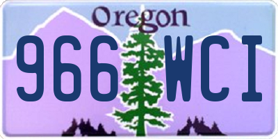 OR license plate 966WCI