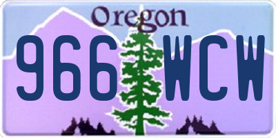 OR license plate 966WCW