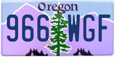 OR license plate 966WGF