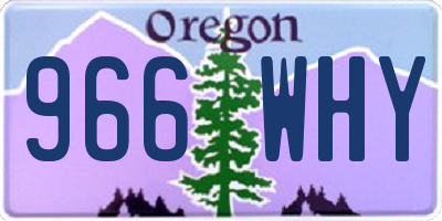 OR license plate 966WHY