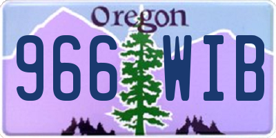 OR license plate 966WIB